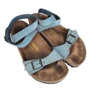 Birkenstock Yara Ankle Strap Sandals Genuine Leather Sky Blue Women  US 6 EU 37